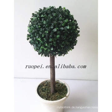 Künstlicher dekorativer Buchsbaum-Topiary-Bonsai mit Topf